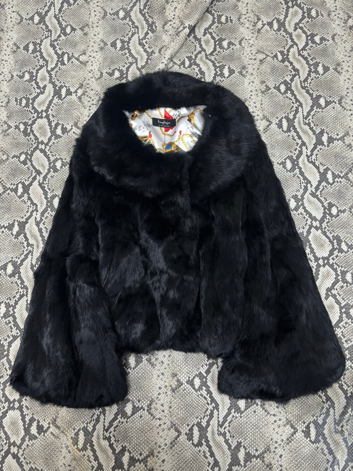 Rabbit Fur Black Wide Cuff Jacket 상품이미지7