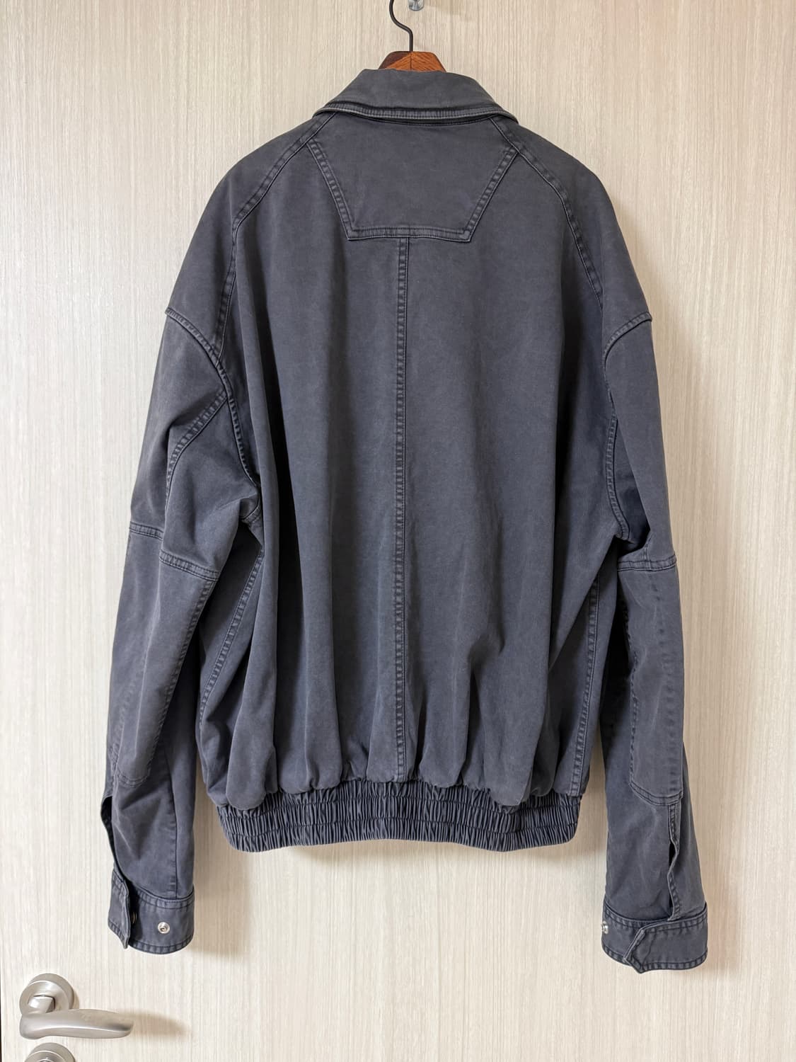 [48] 준지 가먼트다잉 크롭 블루종  상품이미지3