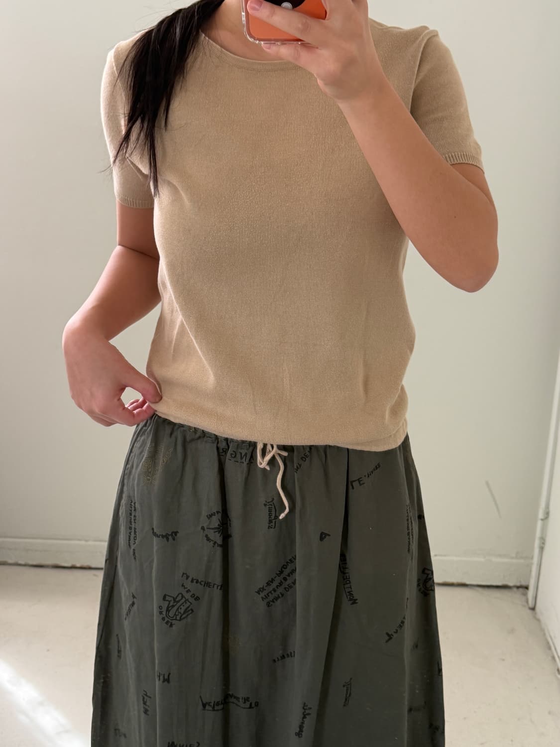 일본빈티지 폴로 베이지 반팔 니트 상품이미지2