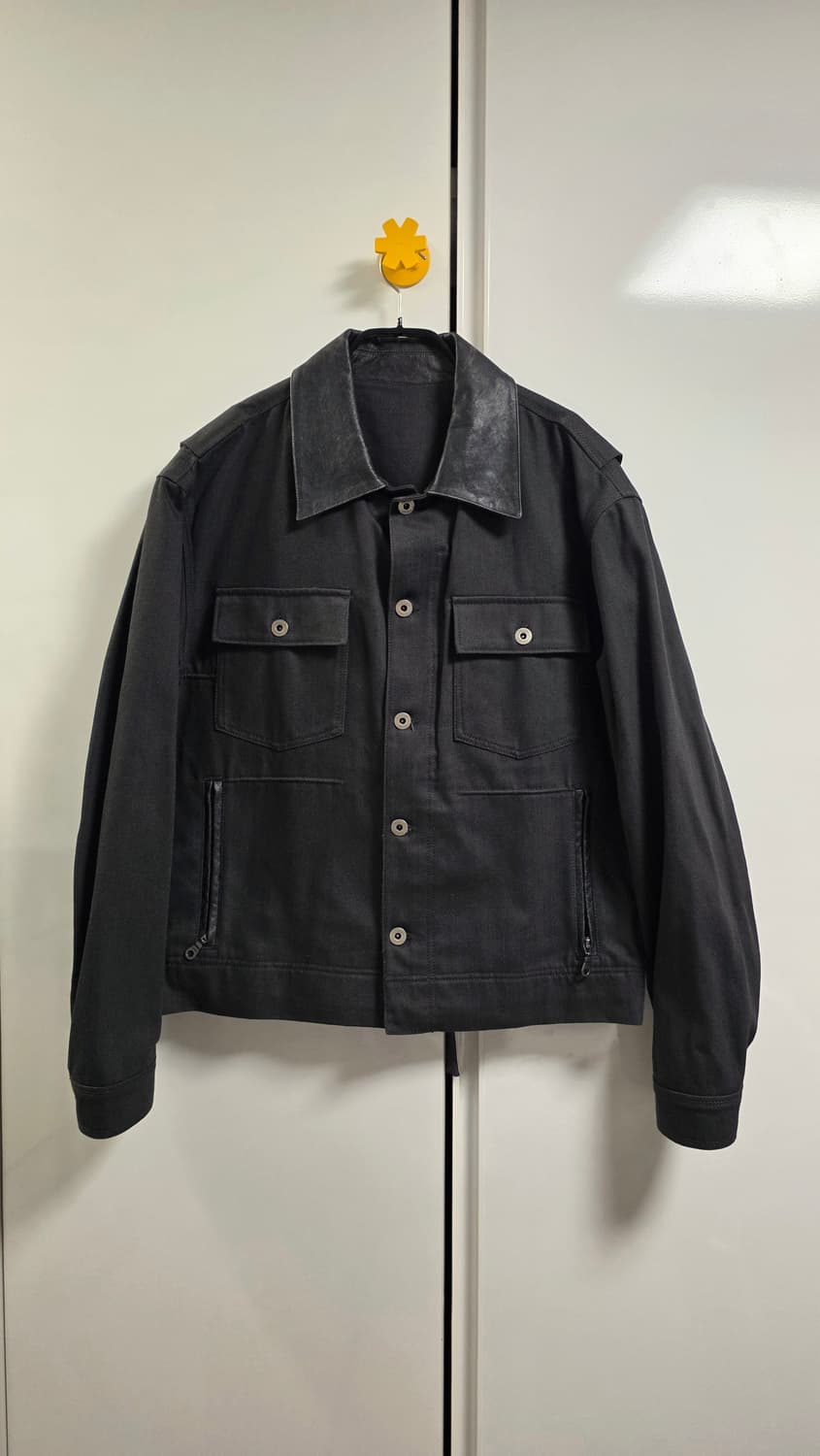 쿠어 레더 패치워크 필드 자켓 M 올리브 차콜 상품이미지2