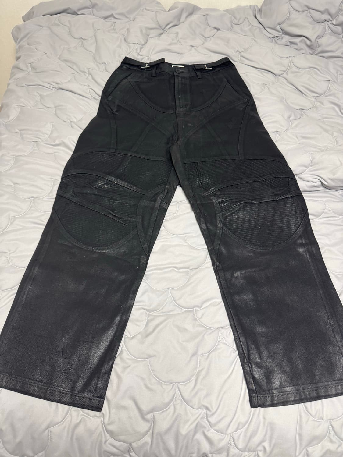 왁스 코팅 바이커 데님팬츠 상품이미지1