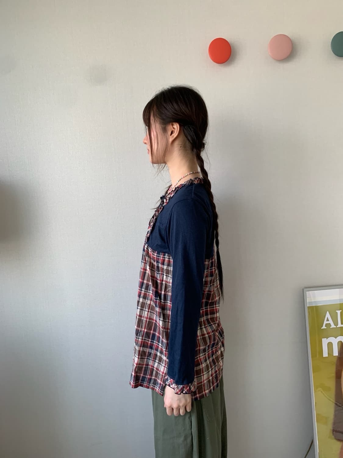 check frill top 상품이미지3