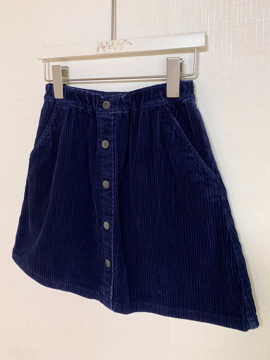 Navy Corduroy A-Line Mini Skirt 상품이미지3