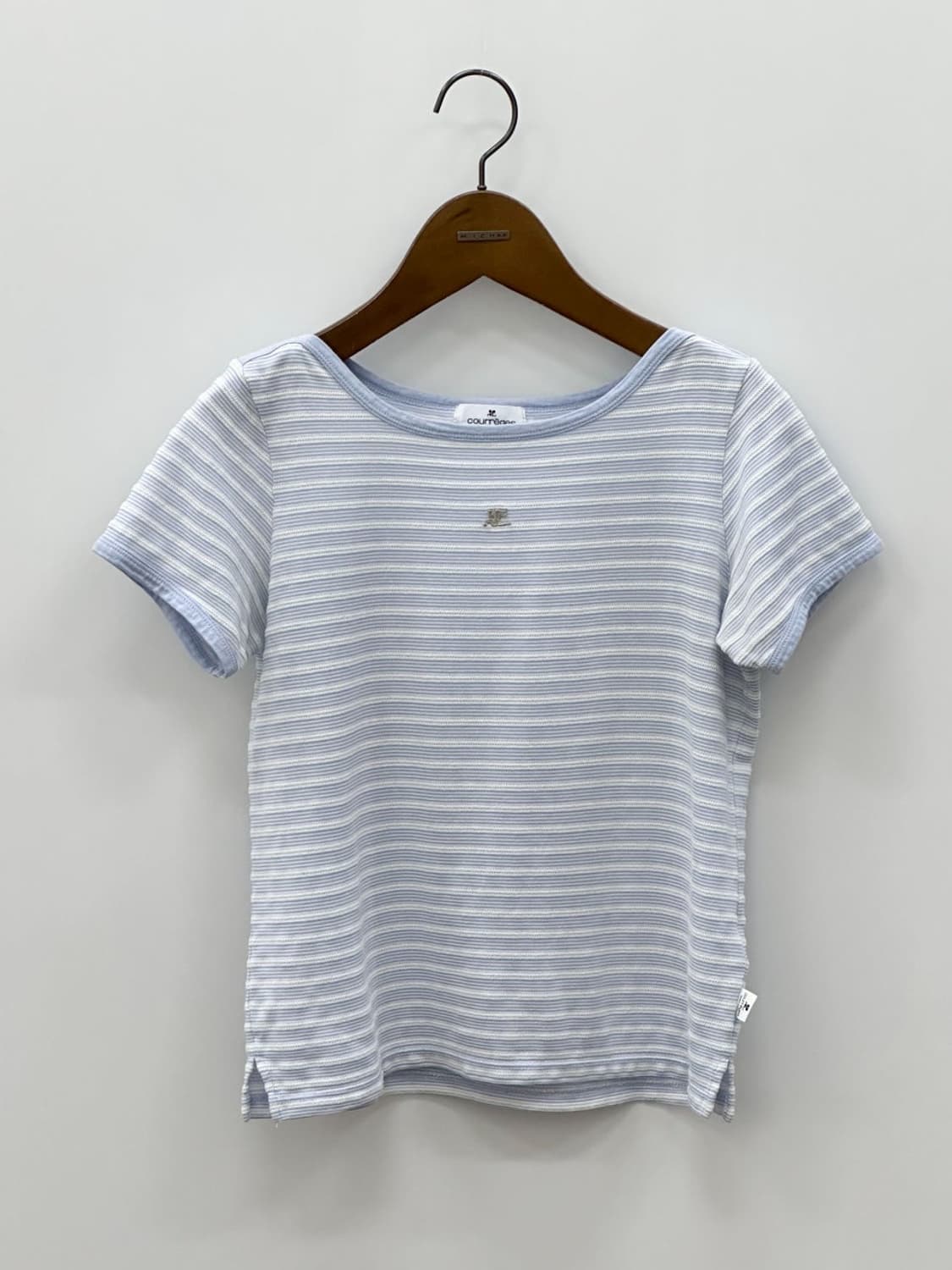 courreges / 꾸레쥬  스카이블루 스트라이프 반팔 티셔츠  상품이미지3