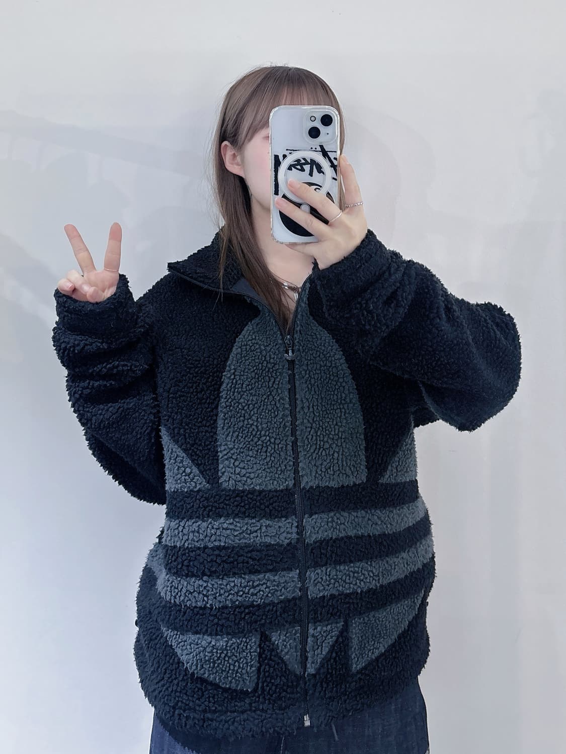 아디다스 빅로고 후리스 집업 상품이미지2