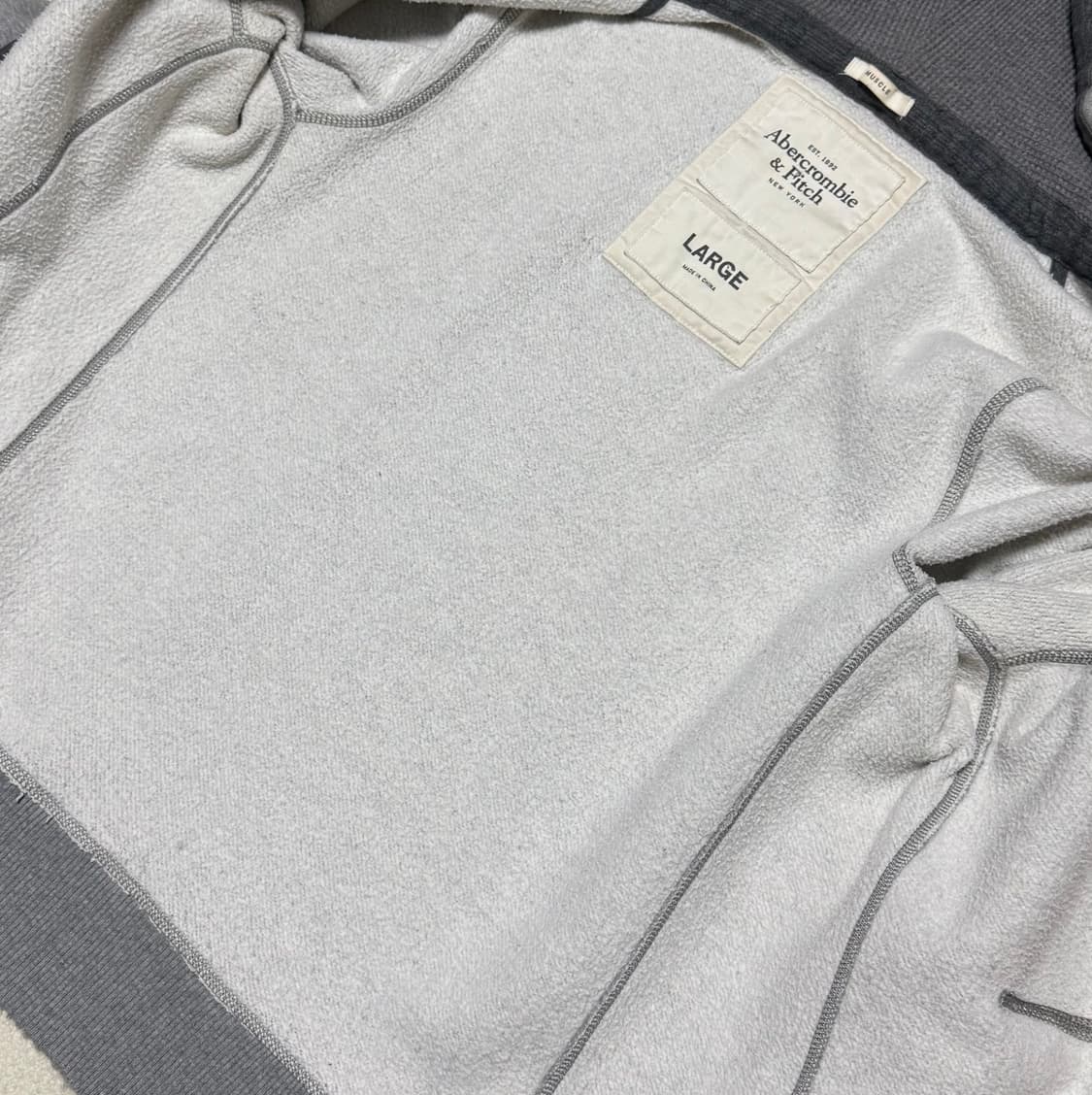 아베크롬비 그레이 버건디 후드집업 상품이미지8