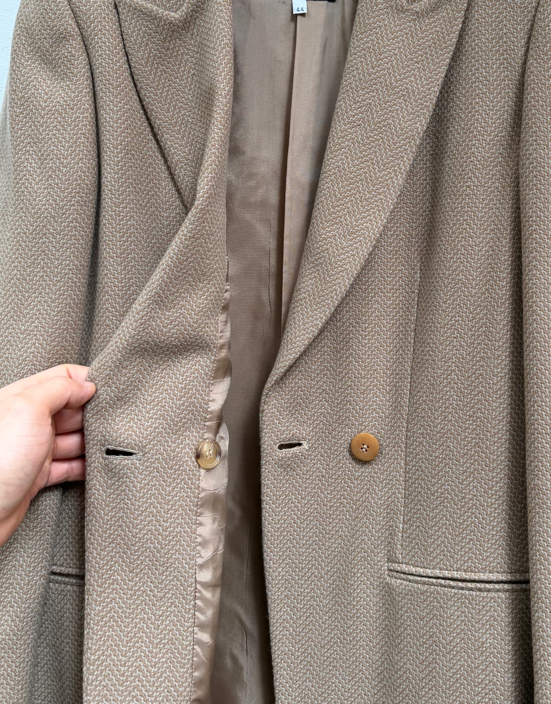 Giorgio Armani 울 헤링본 베이지 셋업 (블레이저) 44 상품이미지4