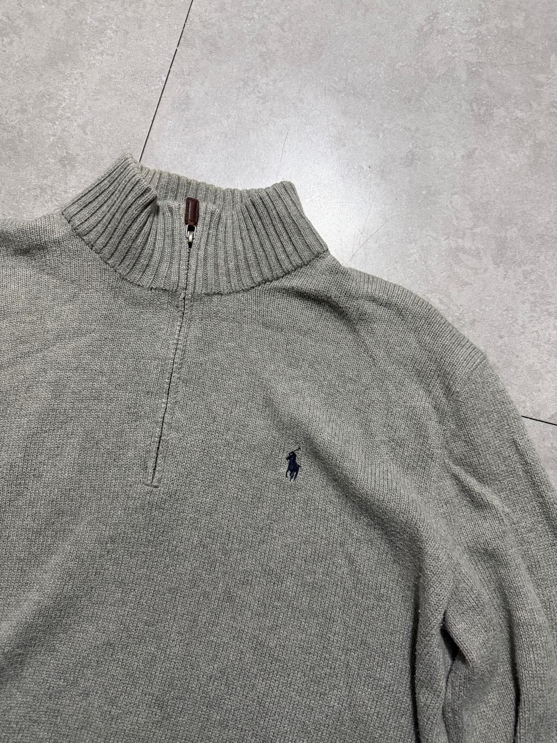 랄프로렌 폴로 그레이 컬러 빈티지 코튼  하프집업 100size   상품이미지9