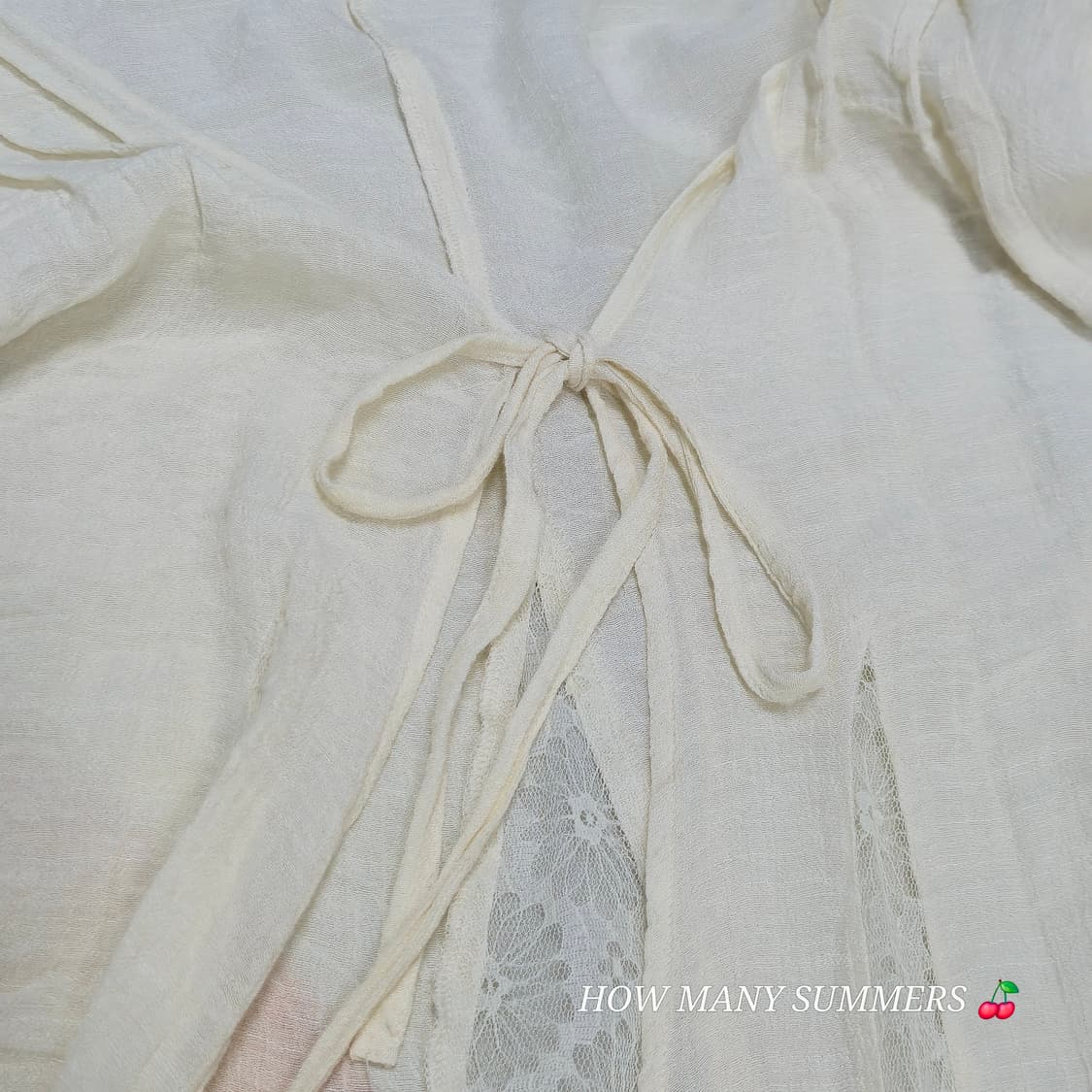 일본 빈티지 시스루 레이스 롱 가디건 여름 로브 커버업 모리걸 펀칭  상품이미지4