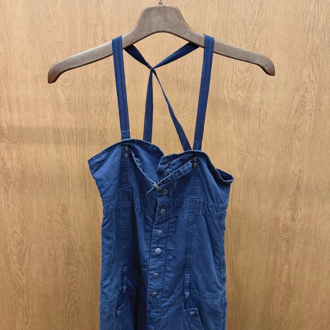 디젤 스트랩 점프수트 스냅 버튼업 멀티 포켓 로고 자수 디테일 네이비 상품이미지4