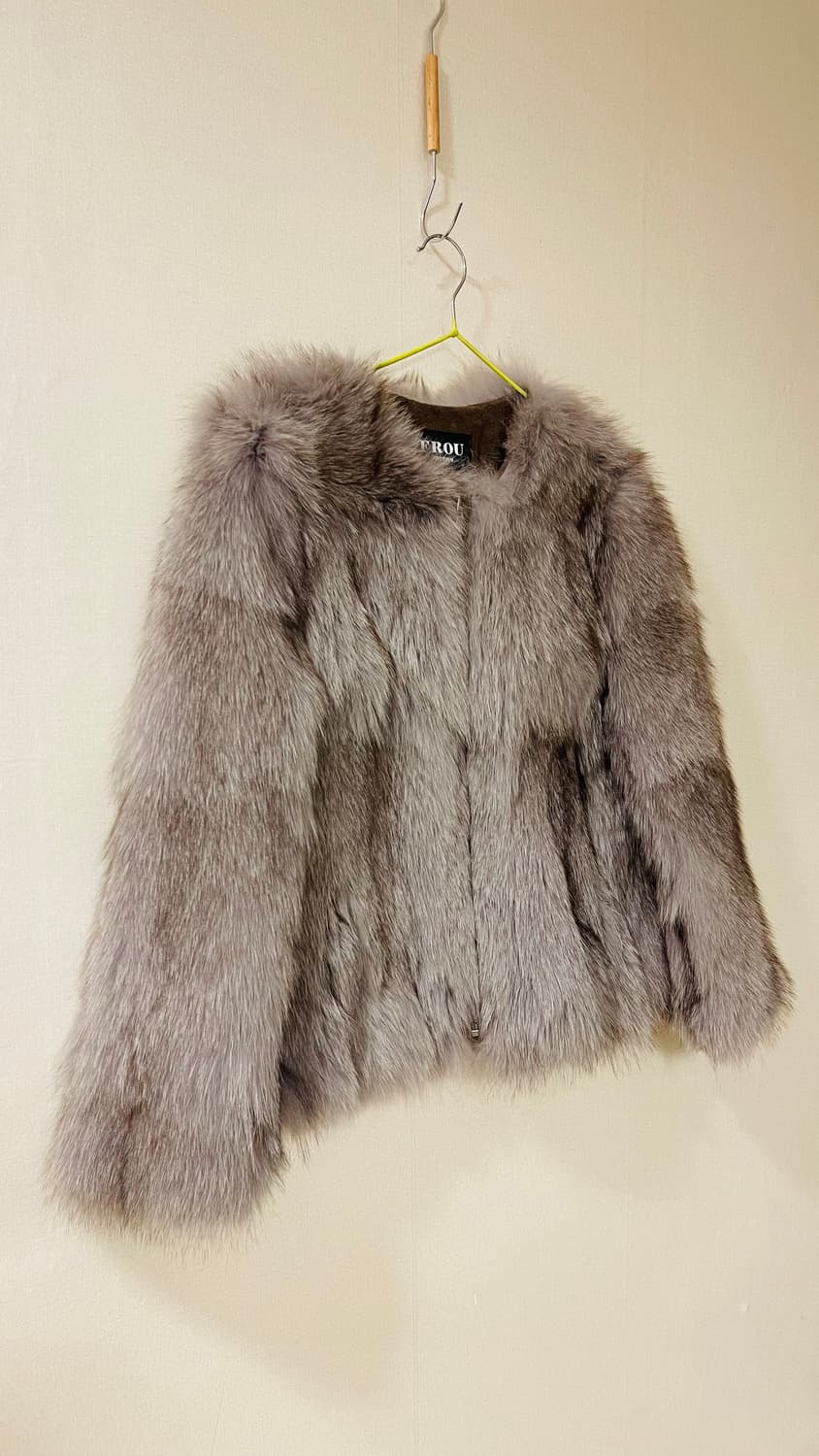 프루 FROU 천연 그레이 폭스퍼 집업 자켓  실착 2회 따뜻하고 예쁨 상품이미지2