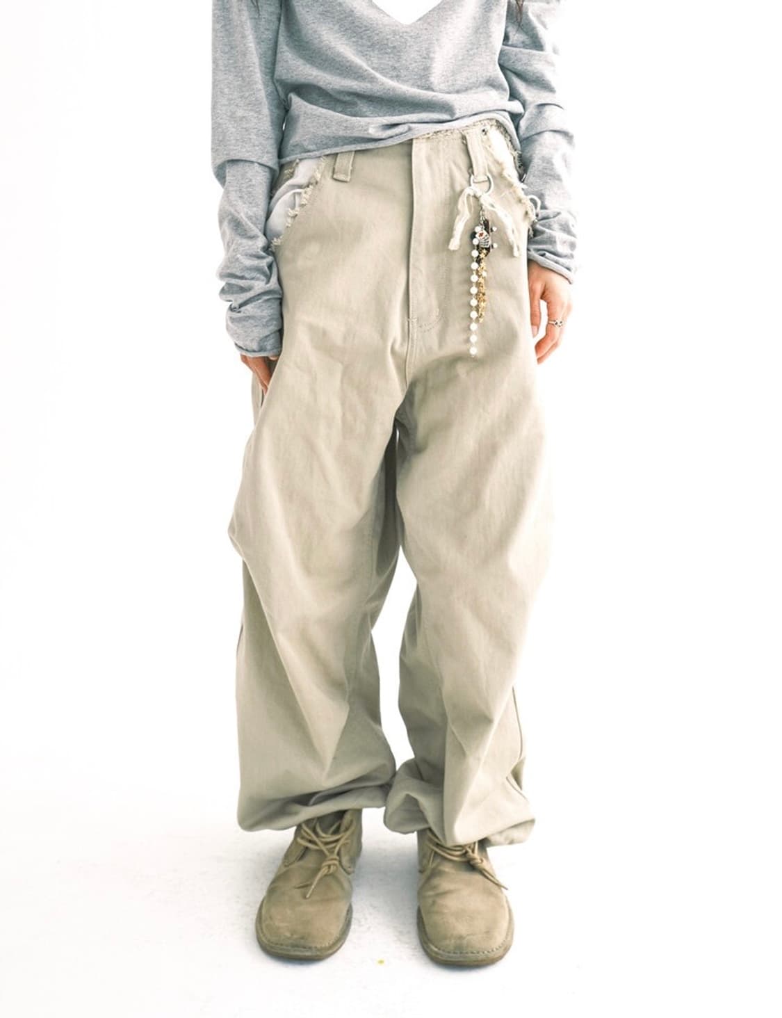 반택포) 샵페어리 cut off cotton maxi pants 상품이미지1