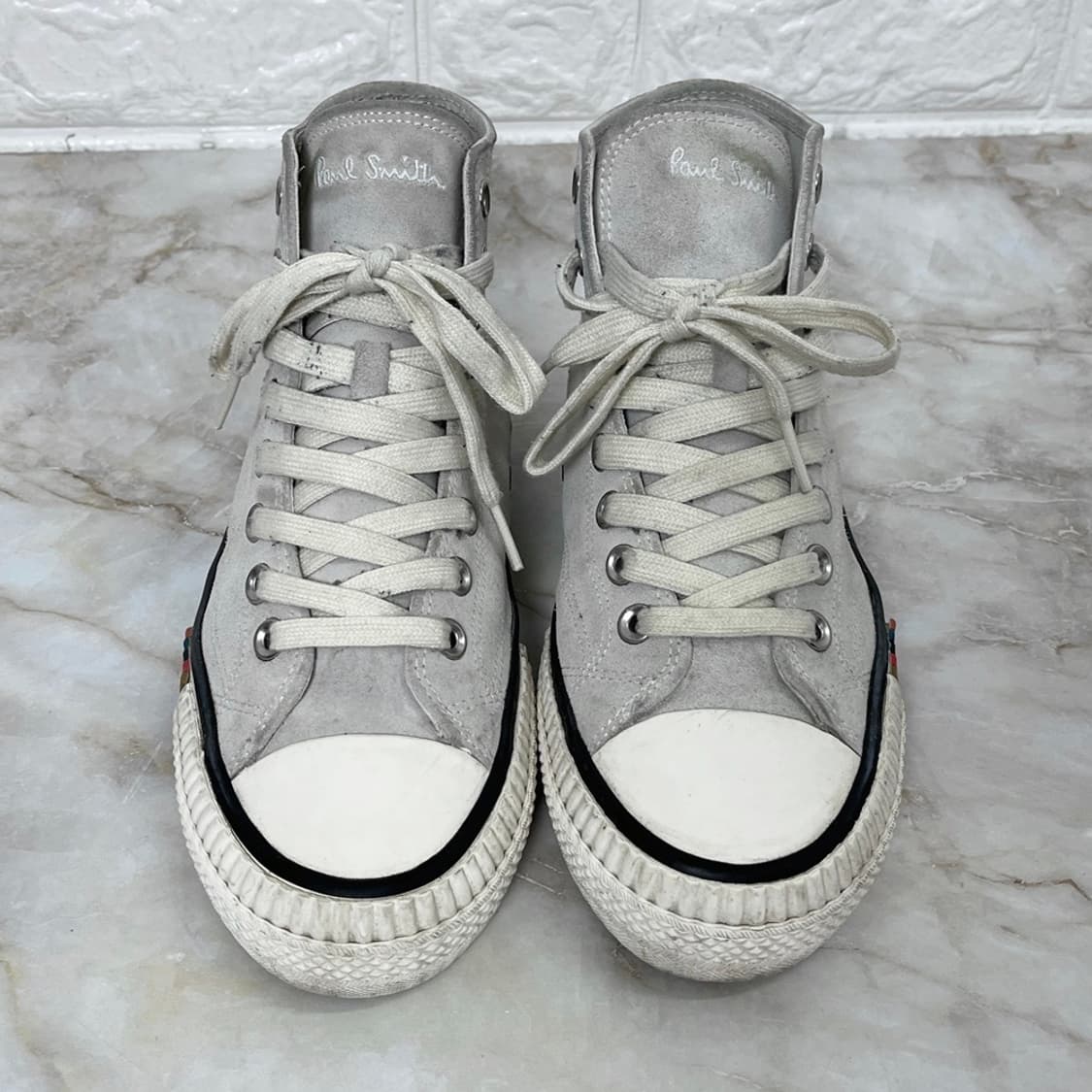 Paul Smith 스웨이드 하이탑 스니커즈 라이트그레이 UK6 상품이미지2