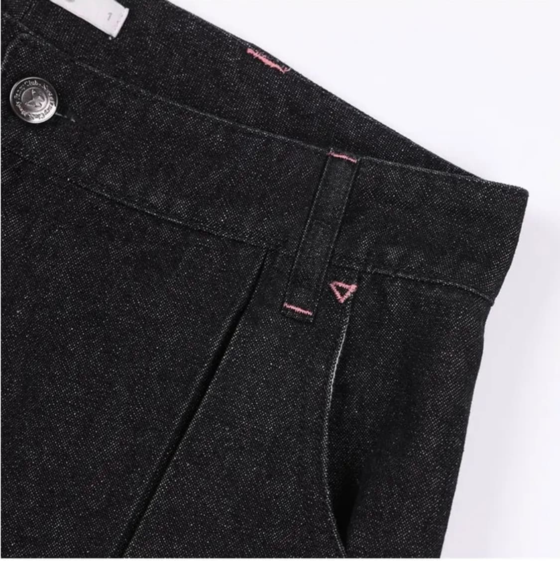 새상품)) 팬시클럽 프론트 핀턱 와이드 데님 팬츠 블랙 2사이즈 상품이미지2
