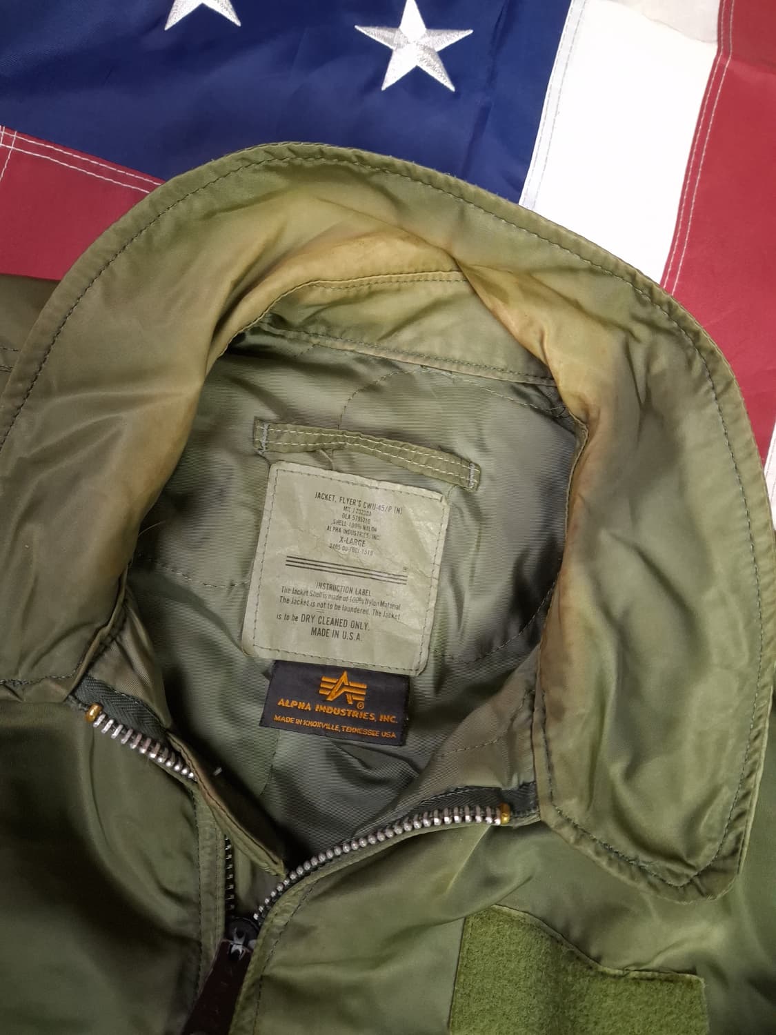 오리지날 미국제조 알파사 미공군 민수용 CWU-45/P 항공자켓 상품이미지4