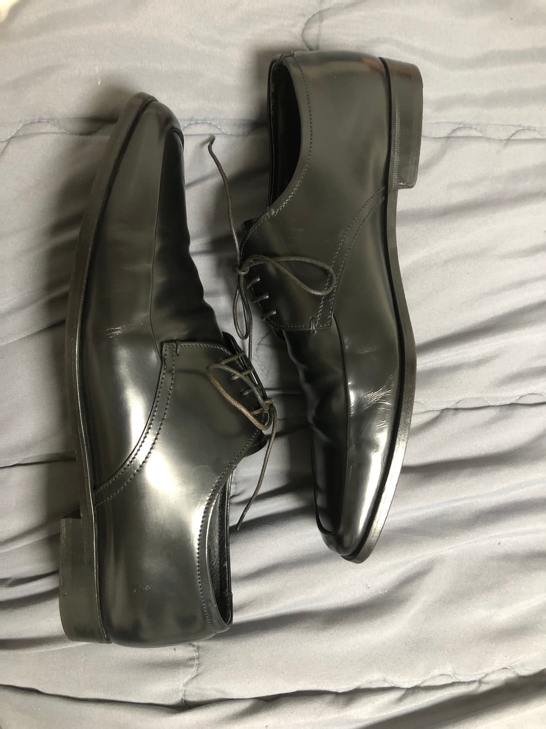 빈티지 프라다 브러쉬드 플랫 스퀘어토 더비슈즈 8.5 상품이미지9