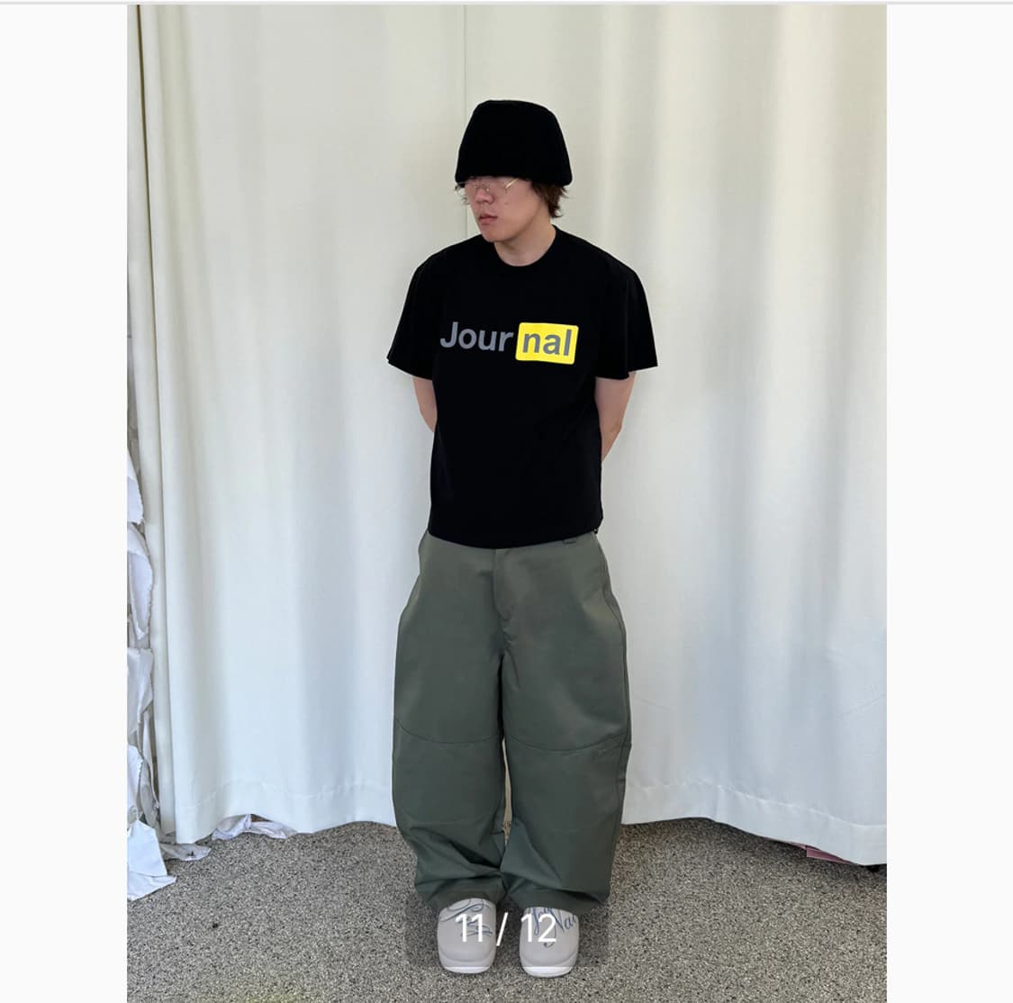 Png journal double knee pants olive 상품이미지1