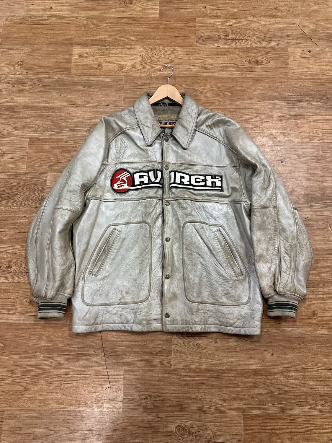 (2XL)아비렉스 오버핏 리얼레더 바시티 상품이미지1