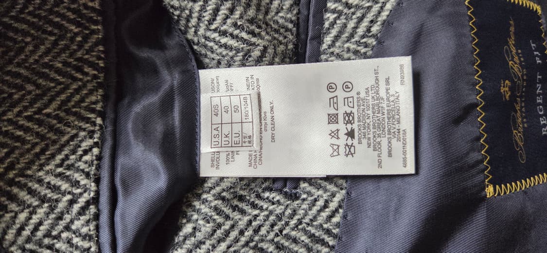 브룩스브라더스 해리스 트위드 헤링본 자켓 40S 상품이미지5