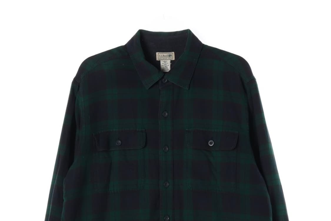 L.L.Bean 엘엘빈 블랙워치 플리스 라이닝 플란넬 셔츠 L 상품이미지3