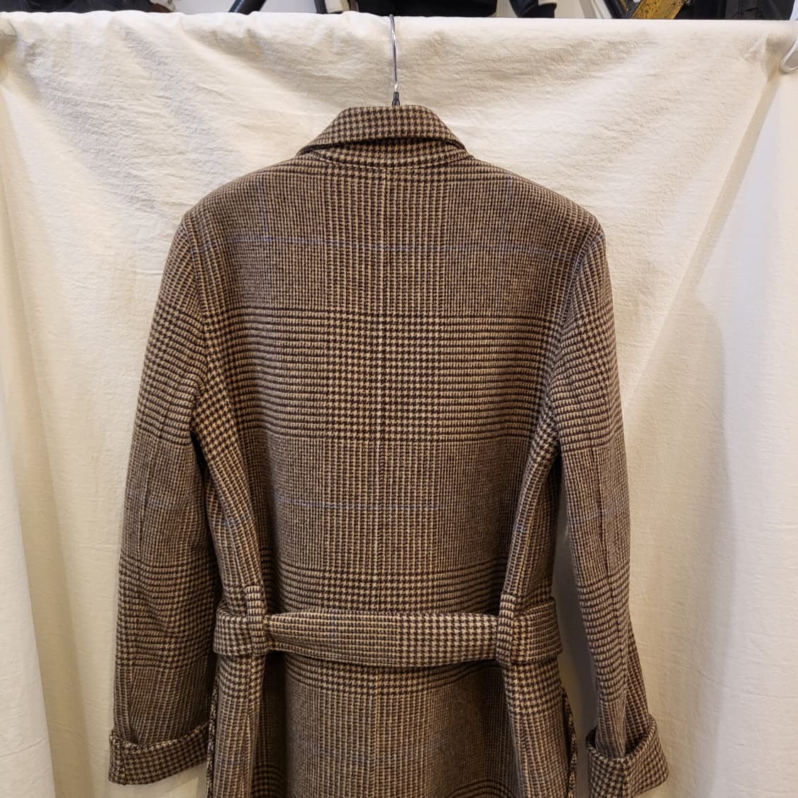 폴로 랄프로렌 체크패턴 헤링본 벨트 롱 코트 상품이미지6