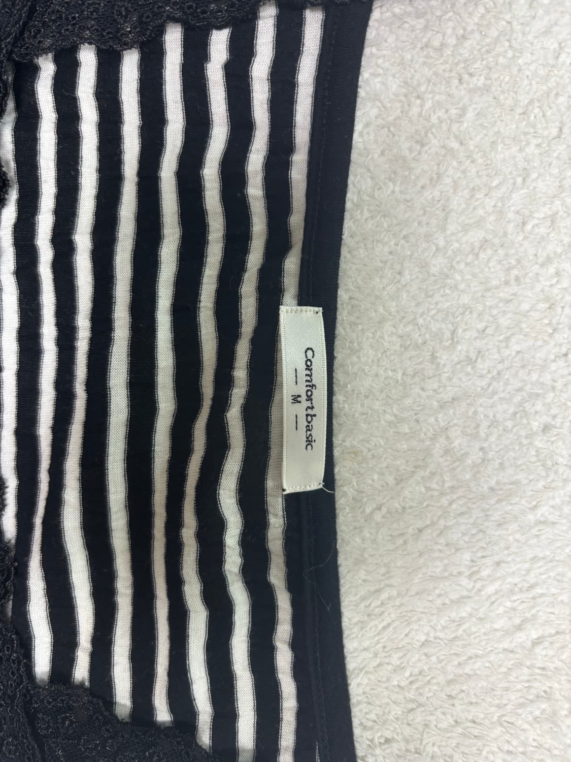 lace black and white stripe tank top 상품이미지3