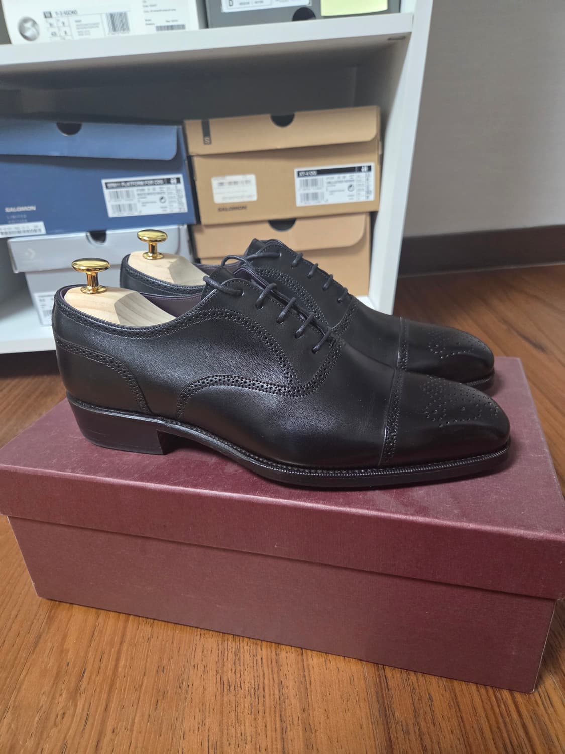 Carmina 블랙 캡토 브로그 남성 구두 상품이미지3