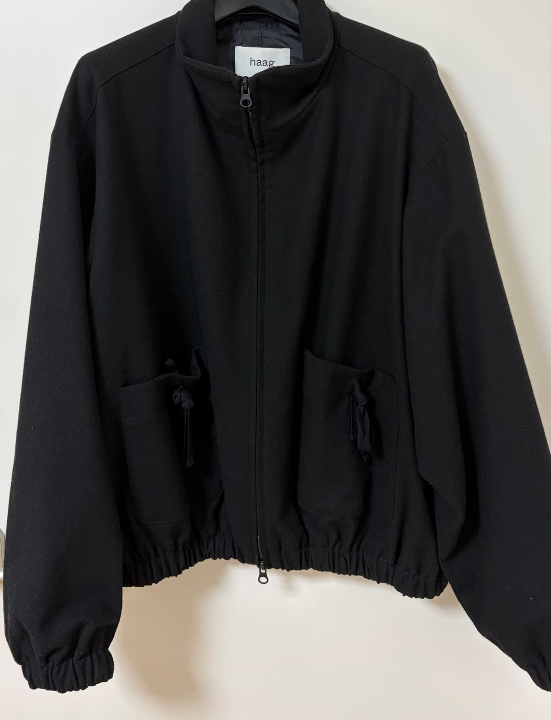 상태좋음) 헤이그 리본 블루종 블랙 Haag ribbon blouson  상품이미지3