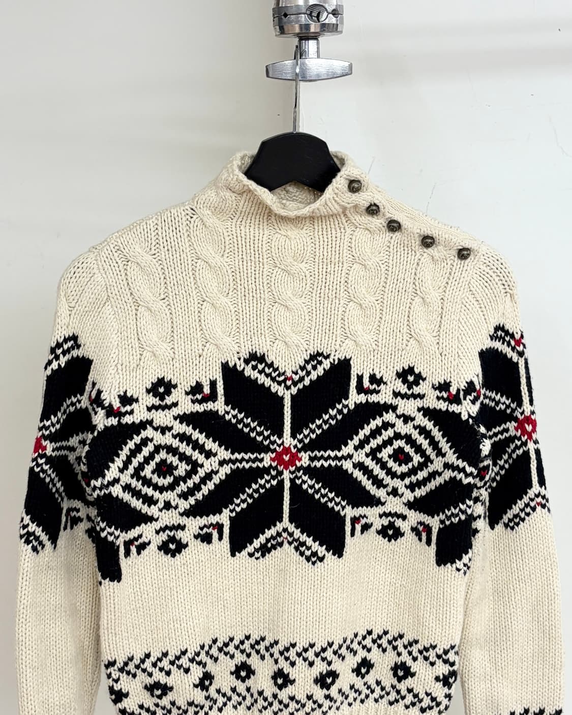 랄프로렌 아이보리 노르딕 터틀넥 스웨터 상품이미지2