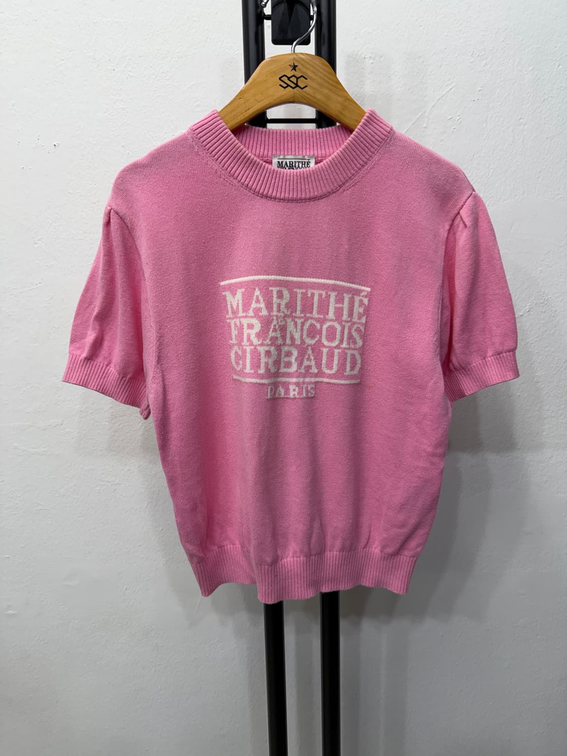 정품) 마리떼프랑소와저버 핑크 반팔 니트 OS 상품이미지1