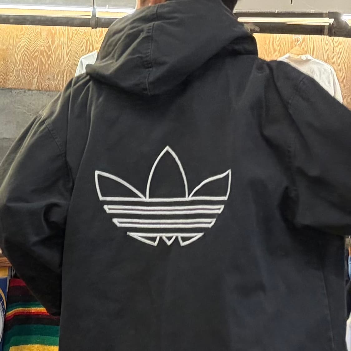 80s USA 빈티지 아디다스 후드 하프코트 패딩 상품이미지2