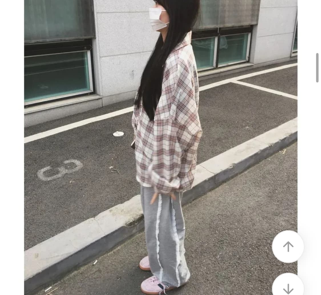 피치 체크 셔츠 상품이미지2