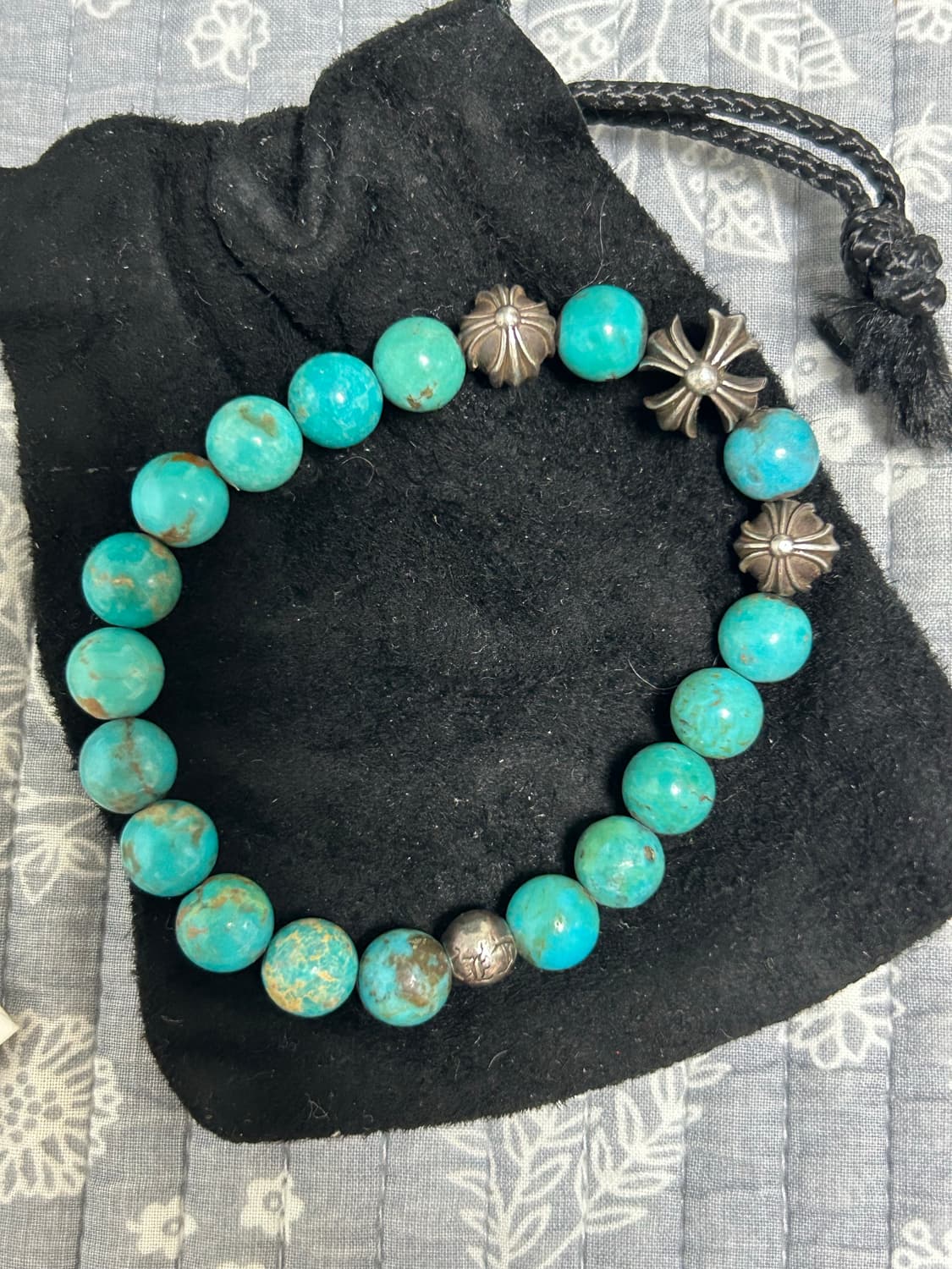 크롬하츠 4볼 8mm 터키석 비즈팔찌 상품이미지2