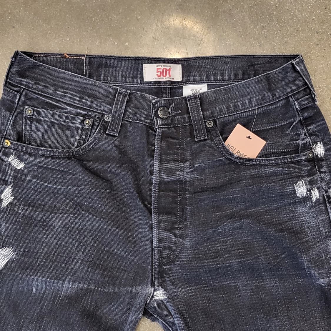 Levi's 오리지널 리바이스 501 데미지 흑청데님 상품이미지3