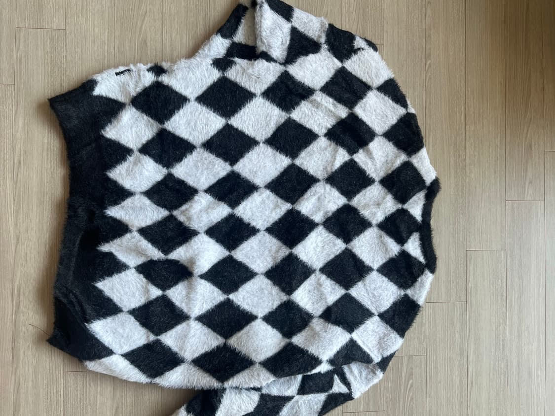 아조바이아조 Harlequin Check Oversized Sweater 상품이미지4