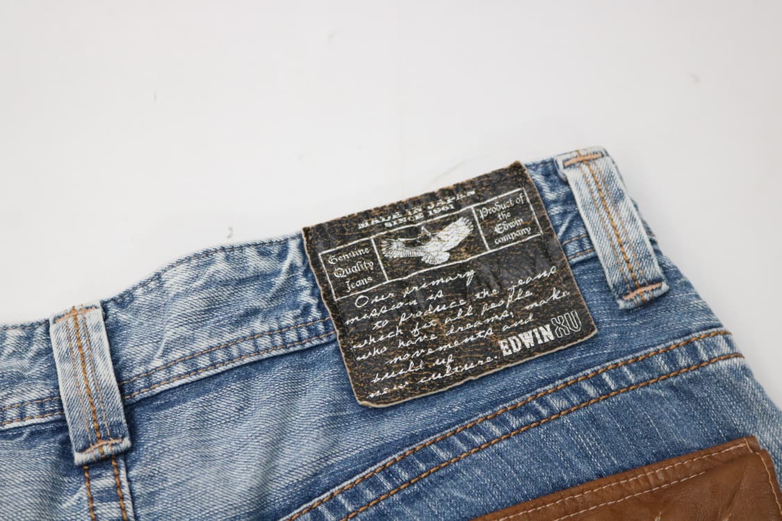 EDWIN 에드윈 빈티지 웨스턴 레더 플랩 포켓 부츠컷 데님 팬츠 상품이미지3