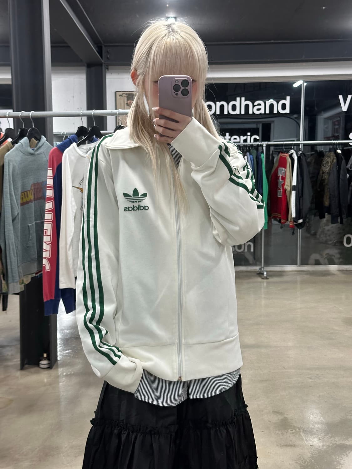 유로파 아디다스 흰초 져지 집업 상품이미지3