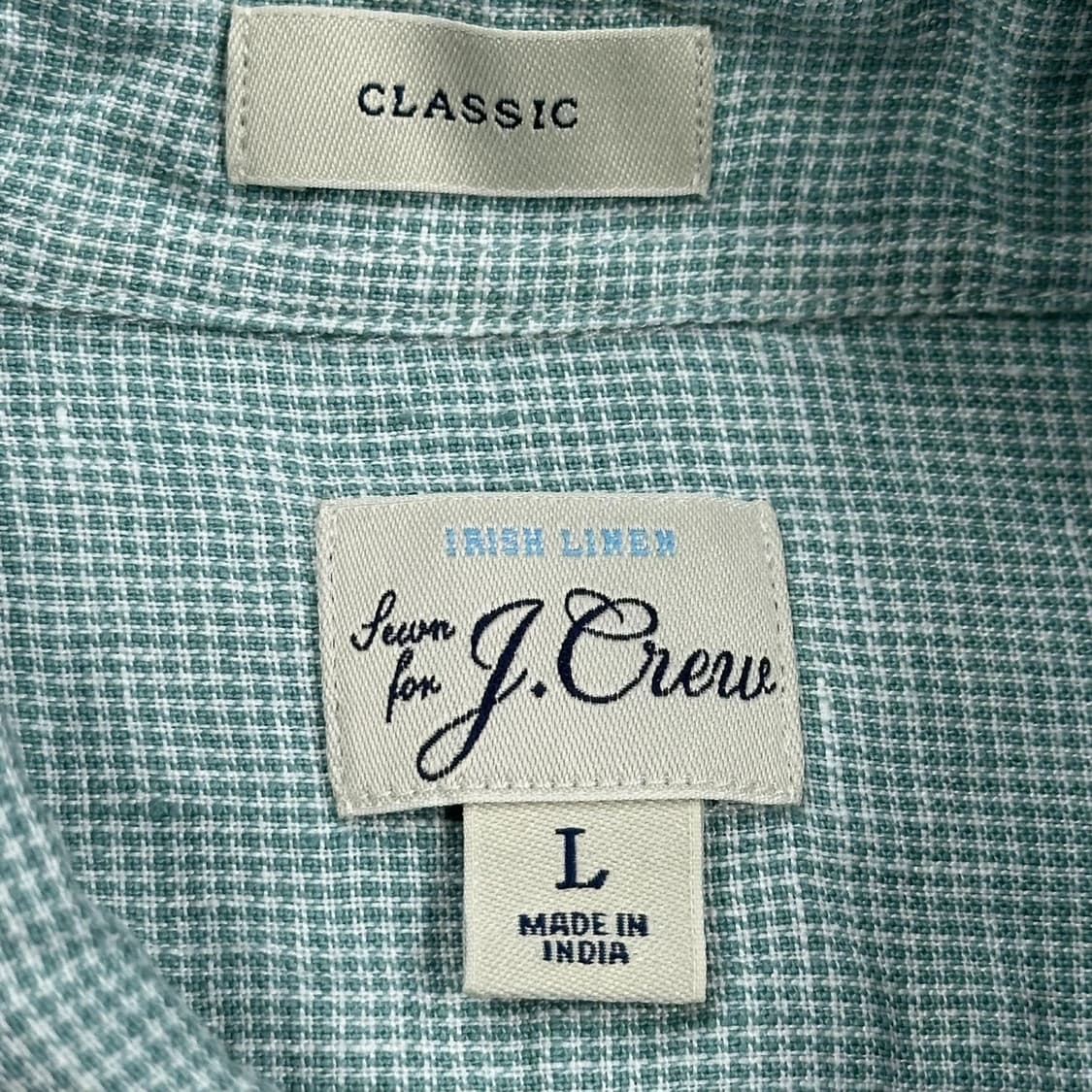 제이크루 클래식 포켓 린넨 체크셔츠 (L) 상품이미지4