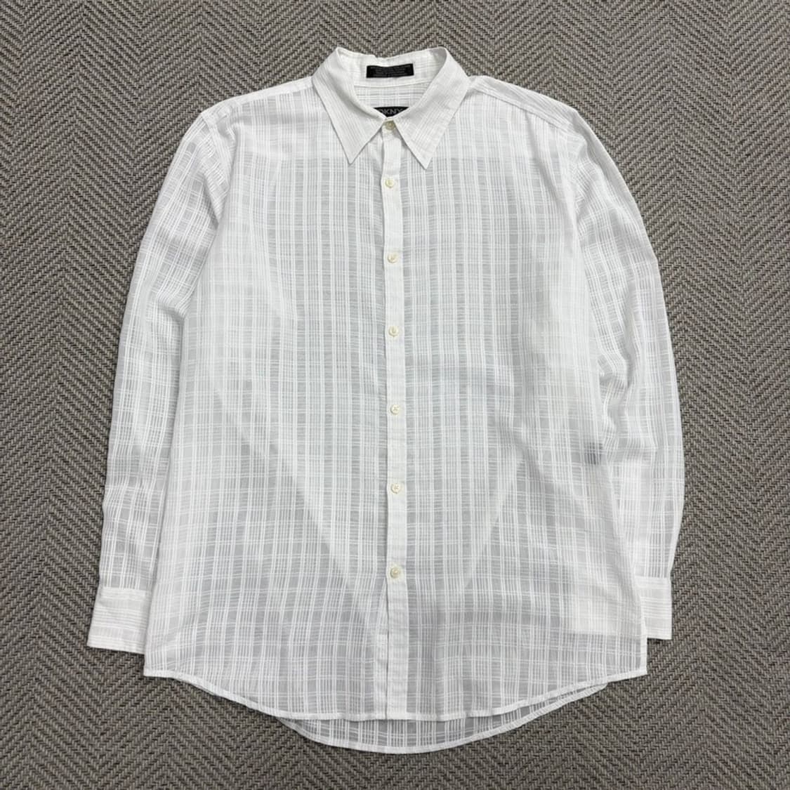 dkny 화이트 시스루 체크셔츠  v1746 상품이미지1