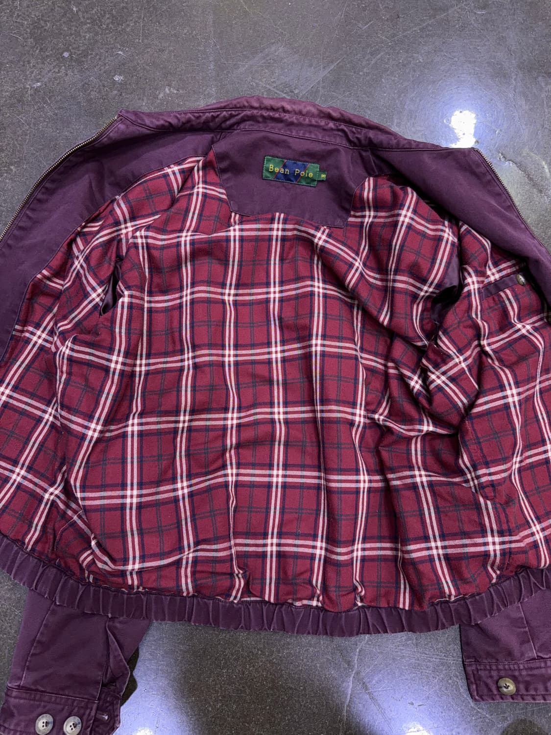 빈폴 클래식 헤링턴 자켓 버건디 스윙탑 90 상품이미지7