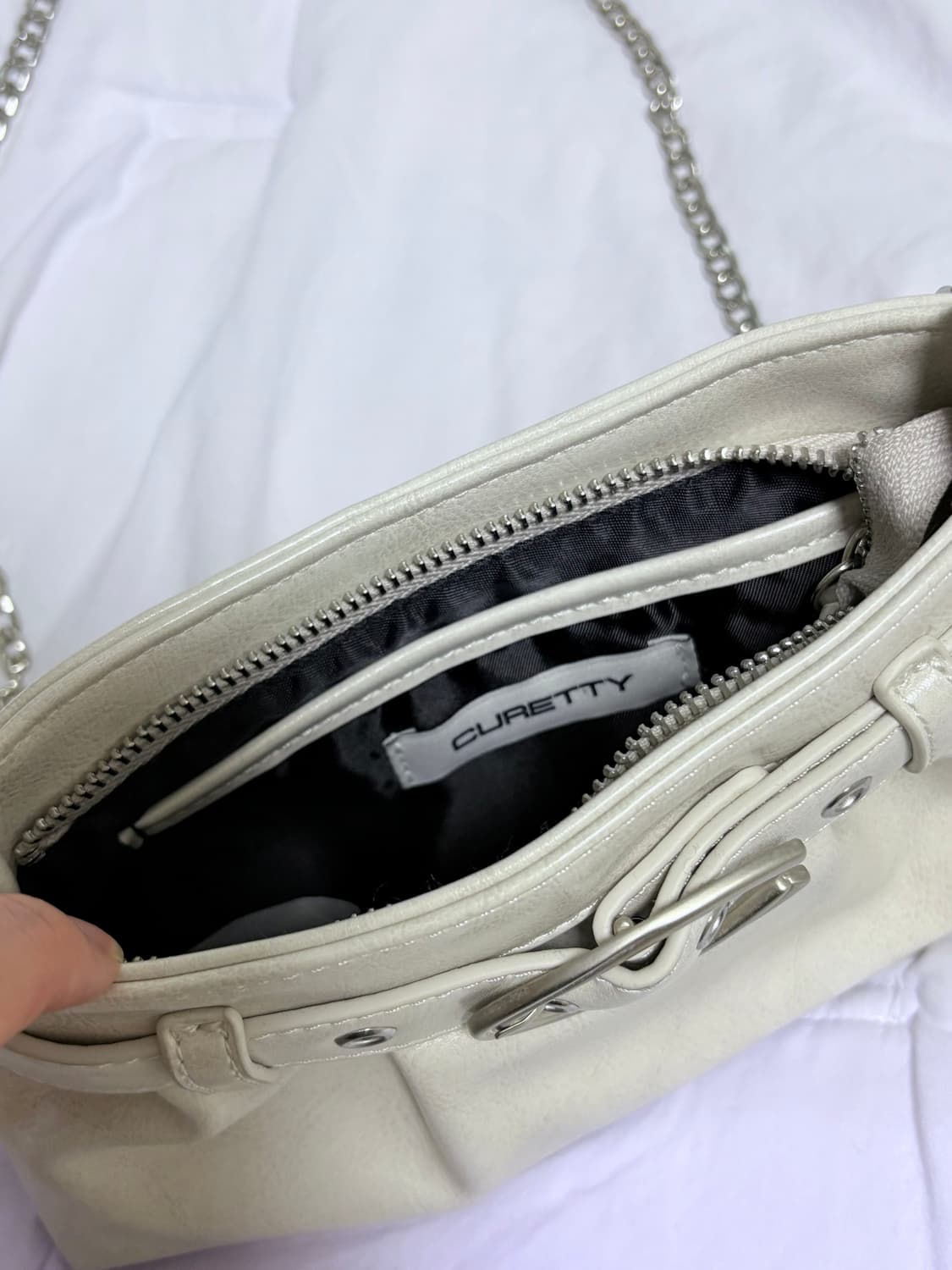 CURETTY 화이트 미니 체인백 상품이미지2