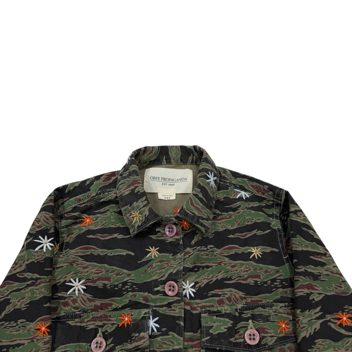 OBAY 오베이 카모 플라워 딱붙핏 셔츠 남방 2XS  상품이미지2