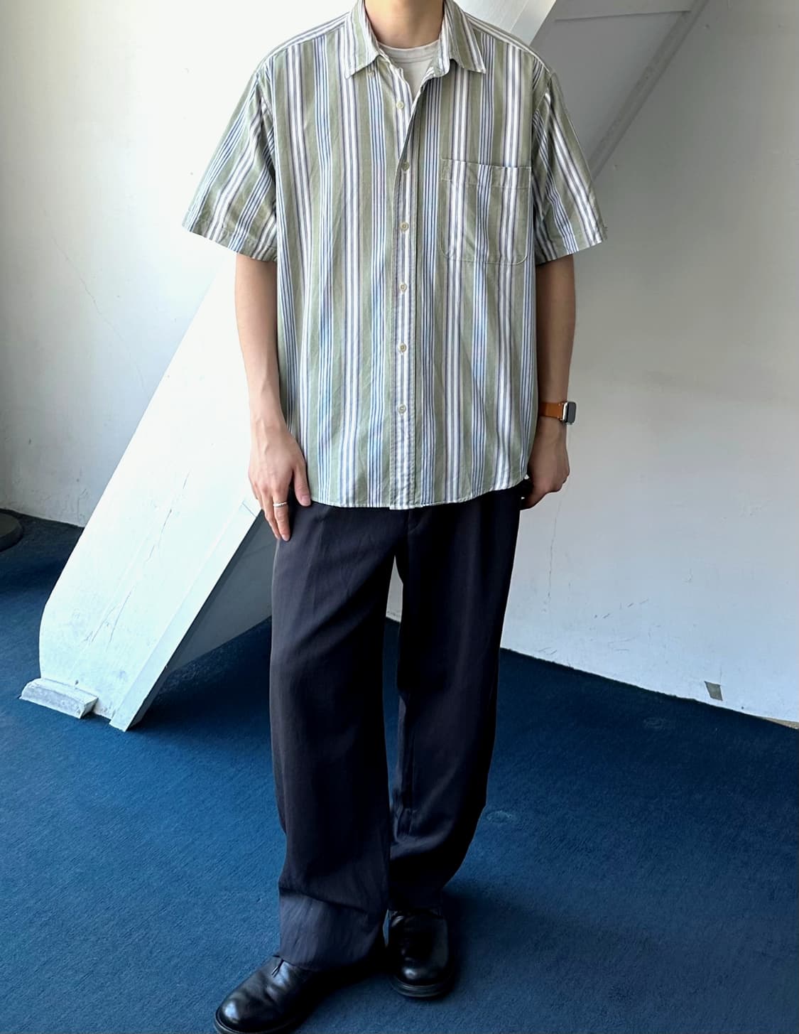 Natural cotton stripe design H/S shirt 상품이미지8