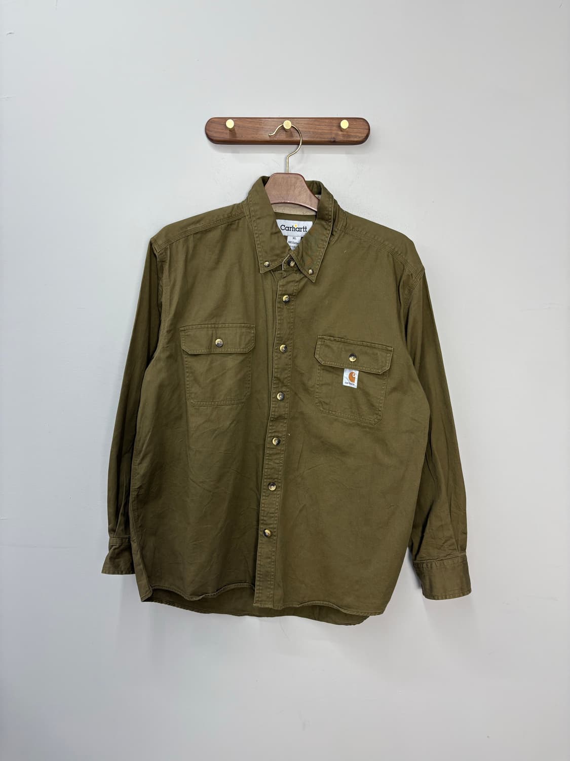 칼하트 카키 버튼다운 워크셔츠 A2763 상품이미지2