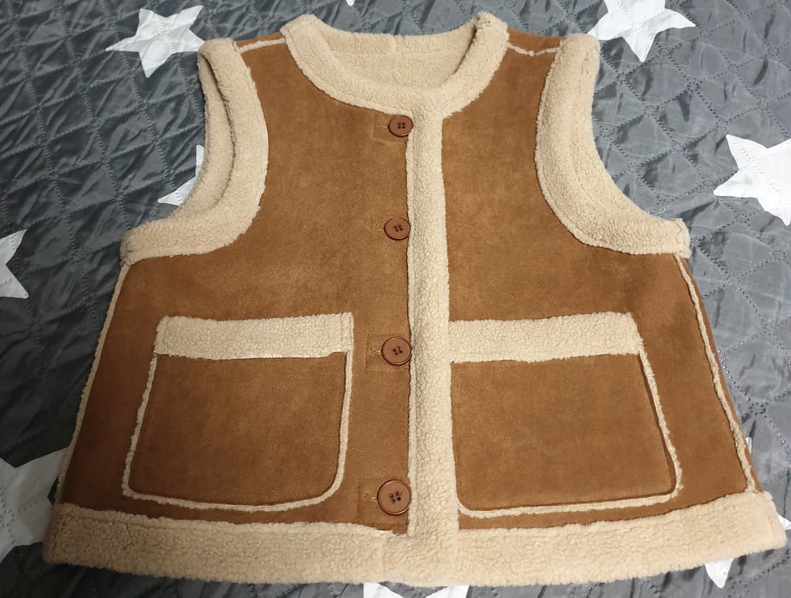 포커스 무스탕 스웨이드 양털 조끼 베스트 브라운 (F) 상품이미지1