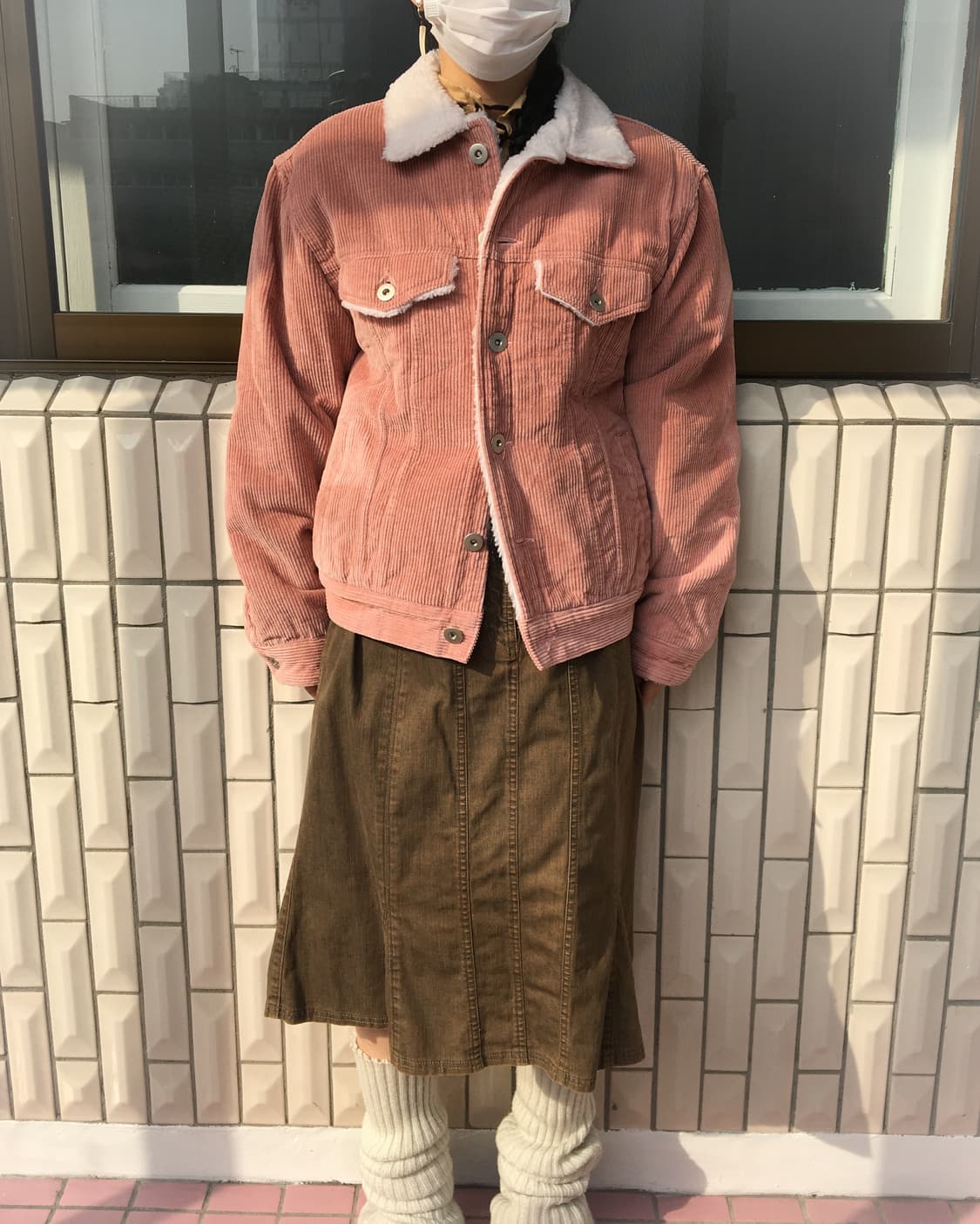 Fake fur corduroy jacket 상품이미지1