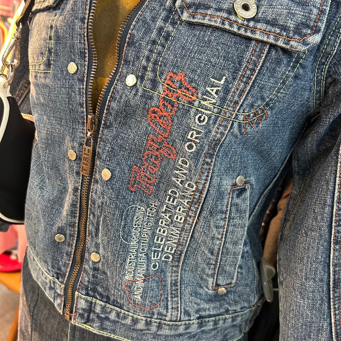 Vintage y2k Embroidery Denim Jacket 상품이미지4