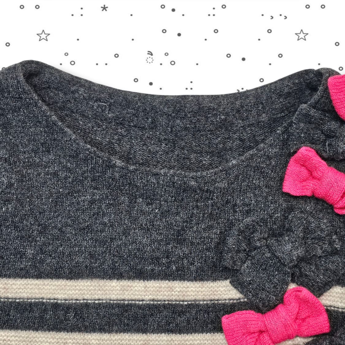 F 리본 포인트 스트라이프 니트 상품이미지5