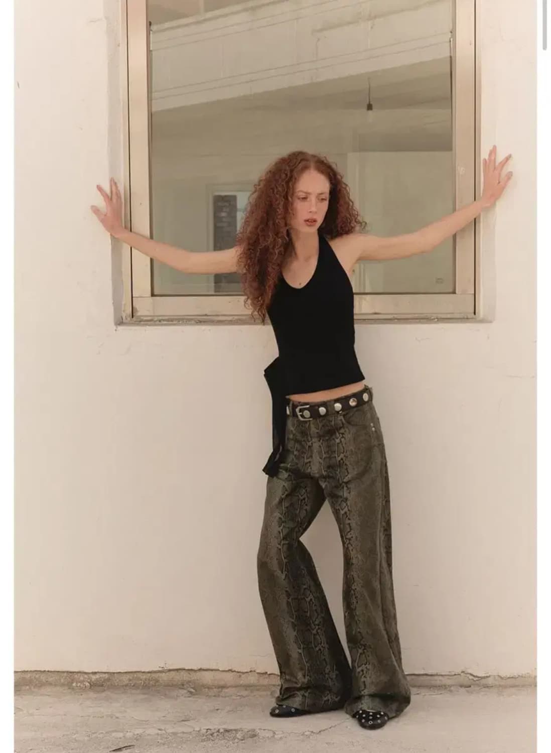 (택0 새상품)오데스 SNAKE EFFECT COTTON PANTS 상품이미지3