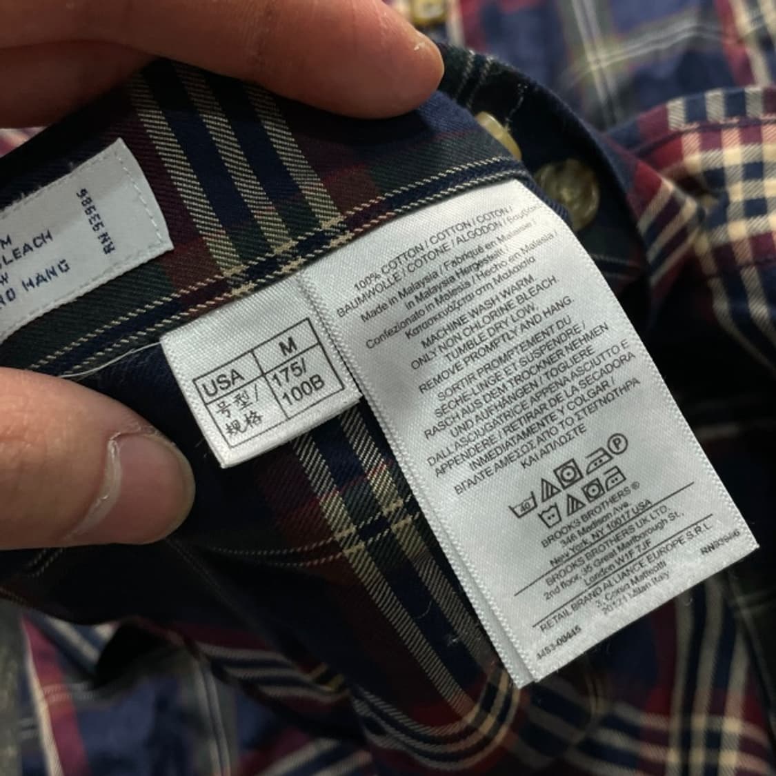 95-100 브룩스브라더스 타탄체크 셔츠  상품이미지4